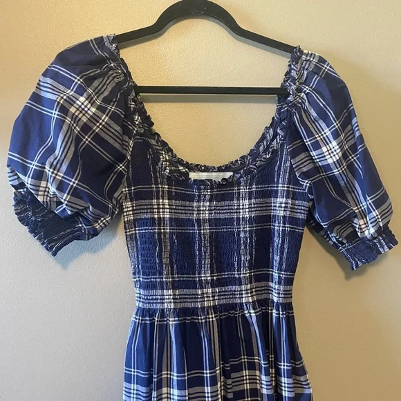 Hill House Louisa Nap Dress Navy Checkered Nap Dress - Picture 2 of 4